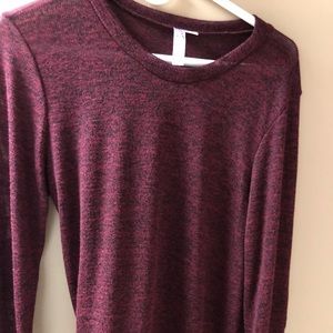 NWOT Burgundy Soft Sequined Elbow Patch Sweater